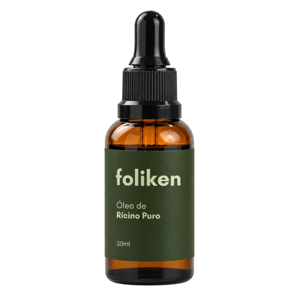 Óleo de Rícino Foliken 30 ml, frasco sem fundo